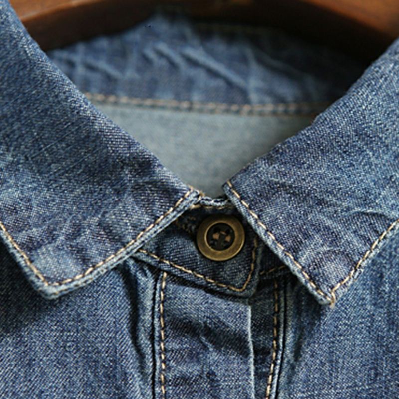 Dam Denim Lös Casual Långärmad Klänning