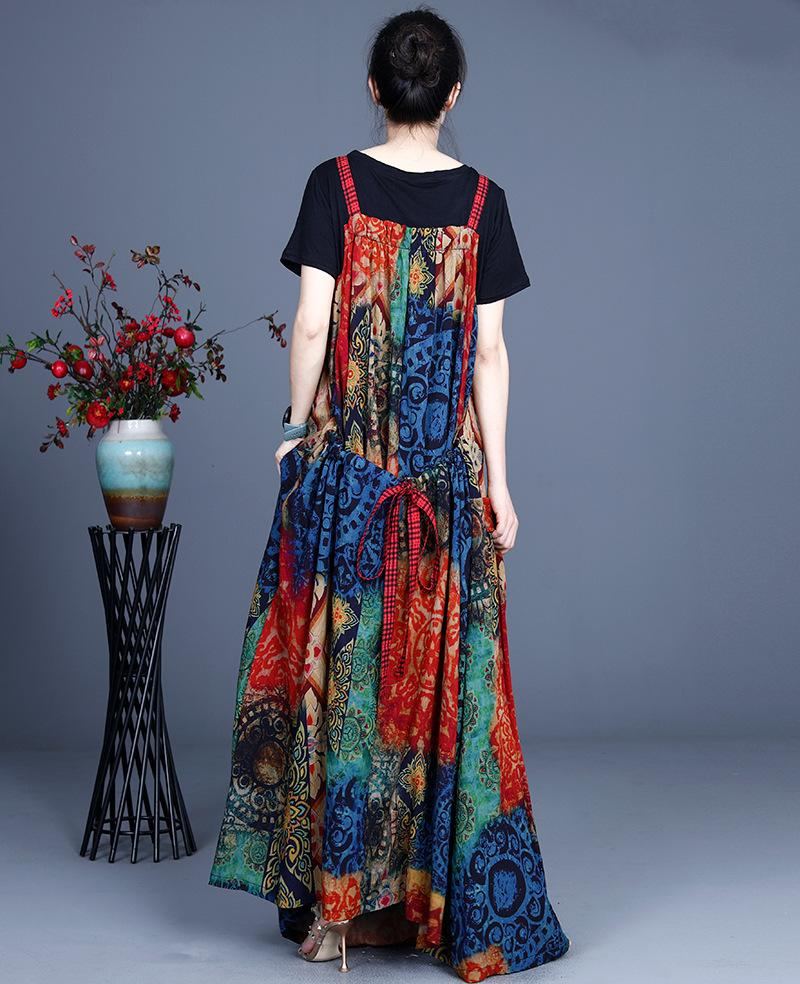 Dam Sommar Oregelbunden Tie Dye Silk Casual Dress