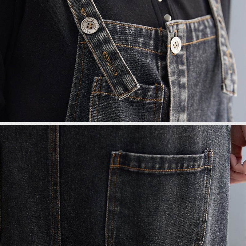 Spring Retro Casual Lös Ärmlös Denimklänning I Bomull