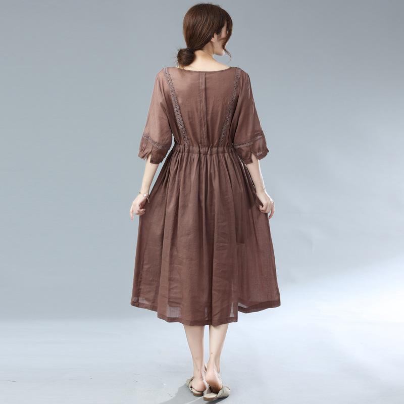 Summer Linne Plus Size Plisserad Klänning