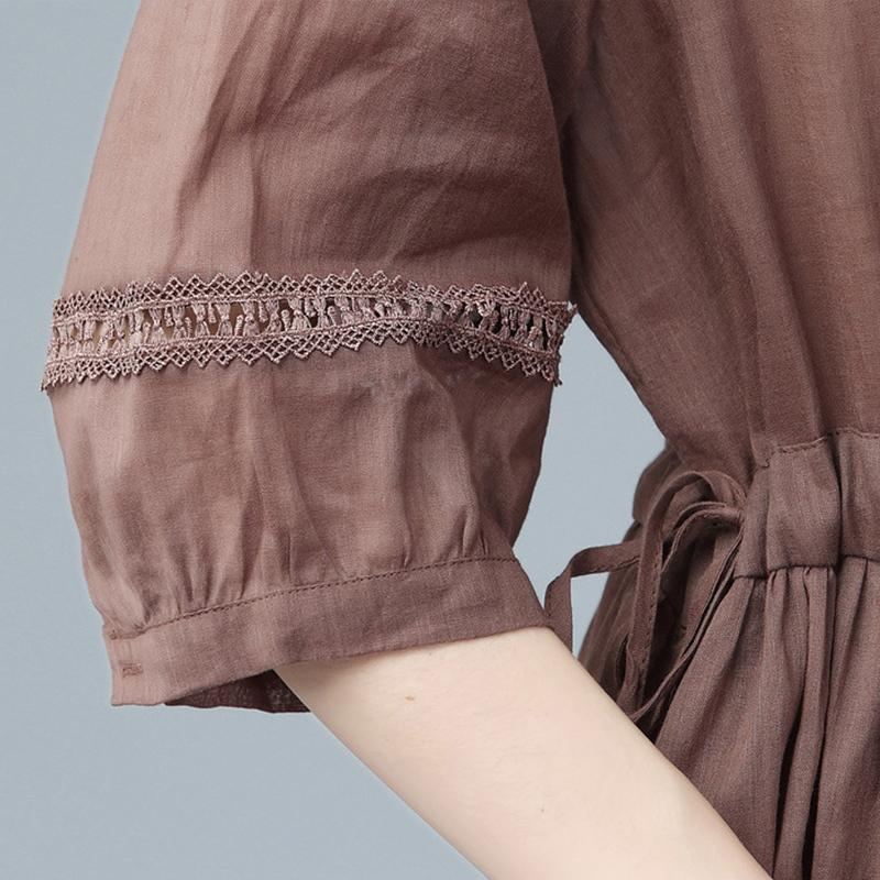 Summer Linne Plus Size Plisserad Klänning