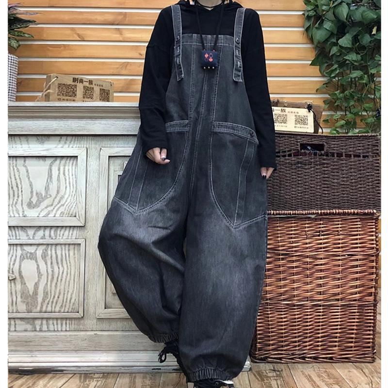 Vår Höst Retro Lös Denim Jumpsuit