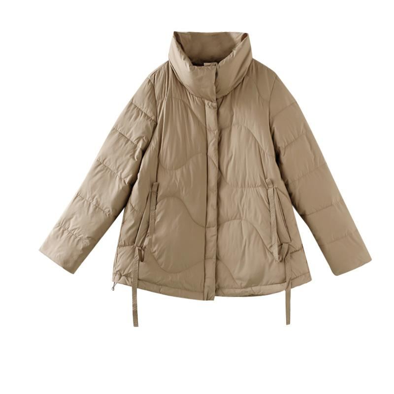 Dam Retro Vinter Elegant Stand Collar Down Coat