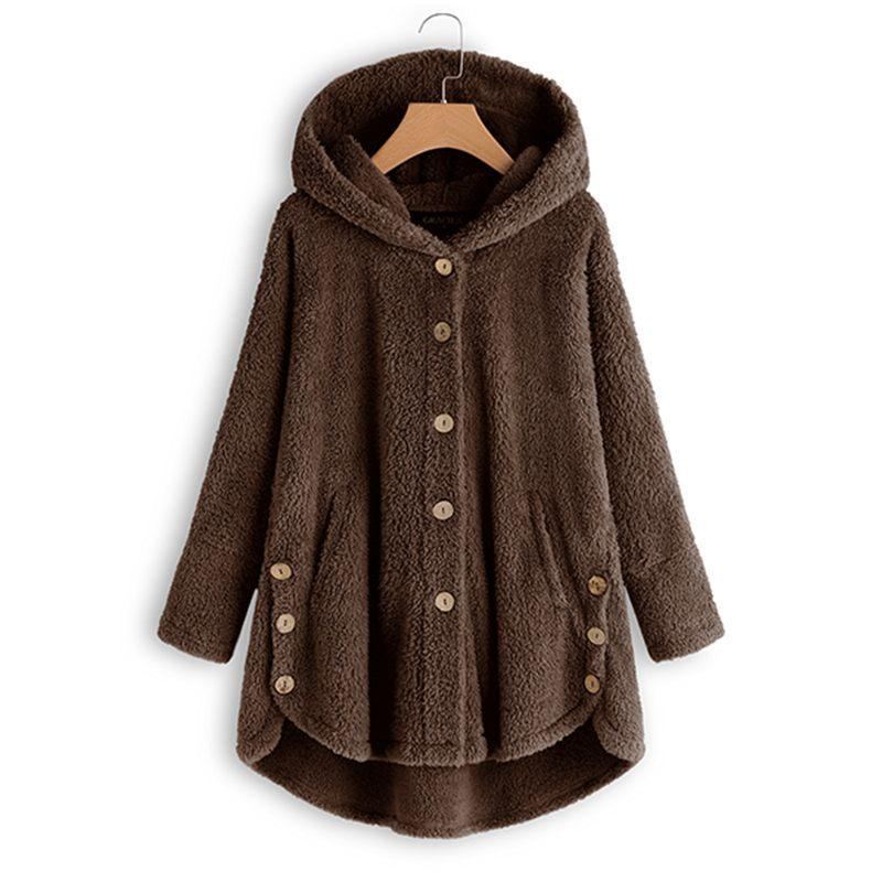 Fluffiga Kappor Höst Vinter Dam Jackor Dam Casual