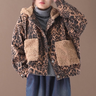 Kashmir Teddy Bear Leopard Stitched Huvkappa
