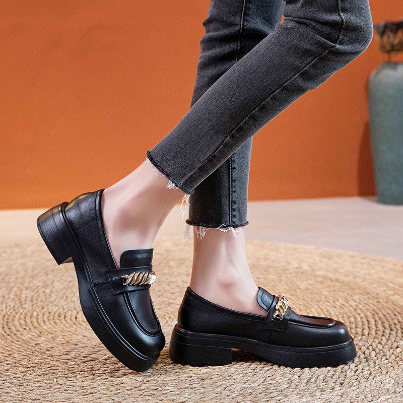 Casual Loafers I Läder För Kvinnor