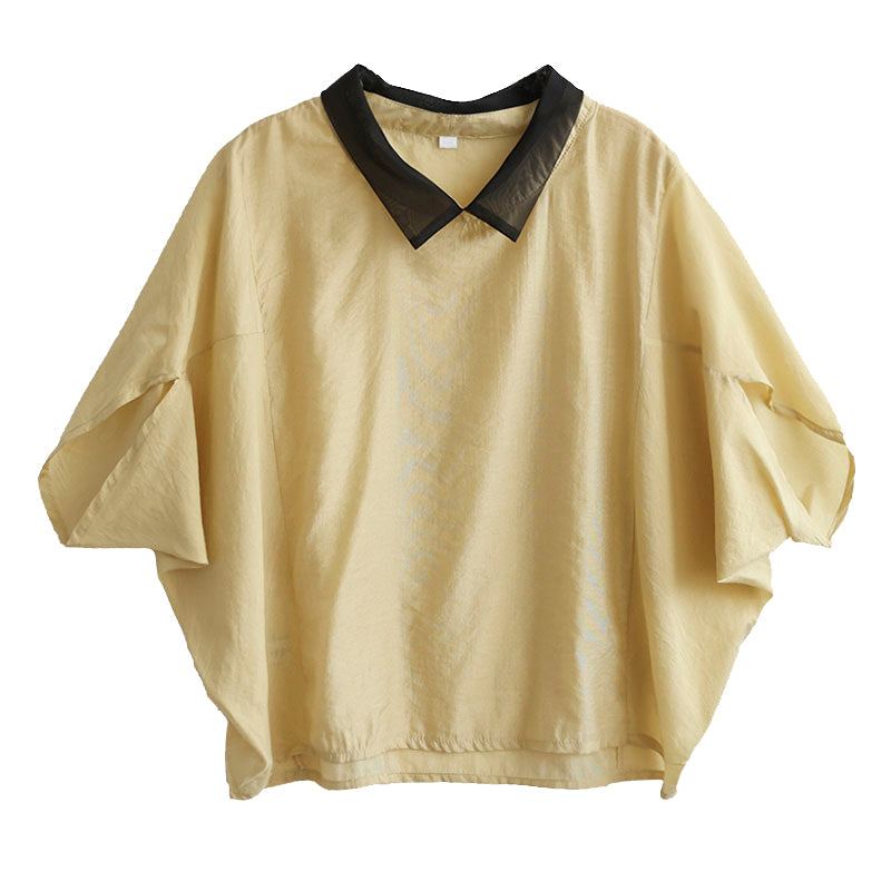 Dam Sommar Polo Krage Tunn Lös Blus