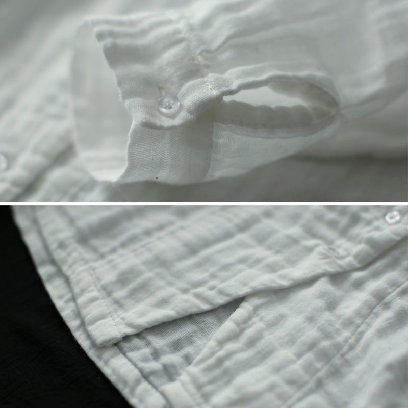 Dam Spring Retro Irregular Casual Lös Blus