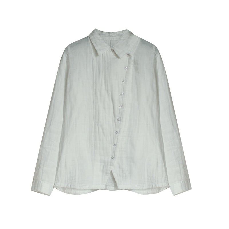 Dam Spring Retro Irregular Casual Lös Blus