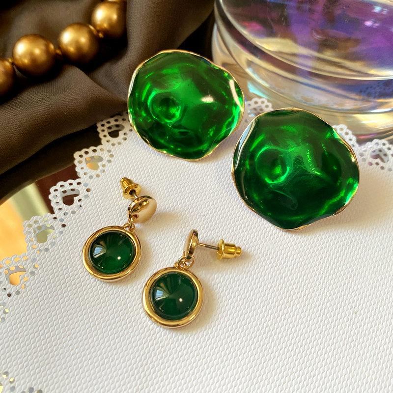 Emerald Vintage Green French Örhängen