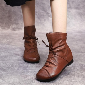 Höst Handgjorda Retro Läder Casual Stövlar Boots