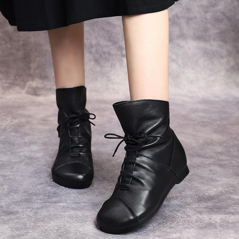 Höst Handgjorda Retro Läder Casual Stövlar Boots