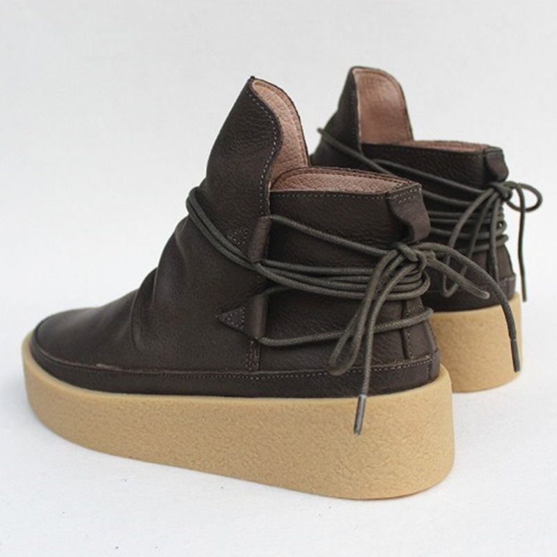 Plattform Ruched Boots Med Bälten