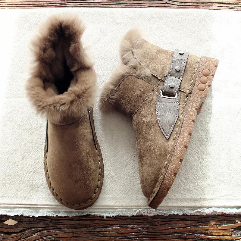 Supper Varm Päls Vinter Snö Boots Stövlar
