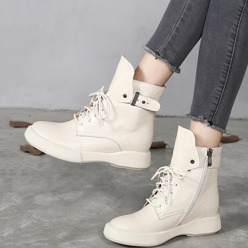 Vår Höst Nya Casual Stövlar Boots I Läder