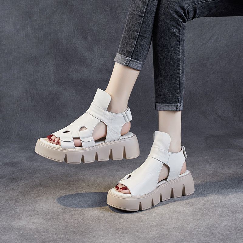 Dam Sommar Läder Kardborreband Casual Sandaler