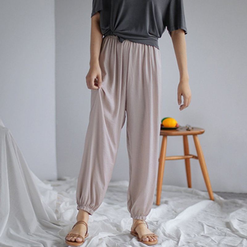 Sommar Solid Casual Lös Chiffoin Harem Byxor